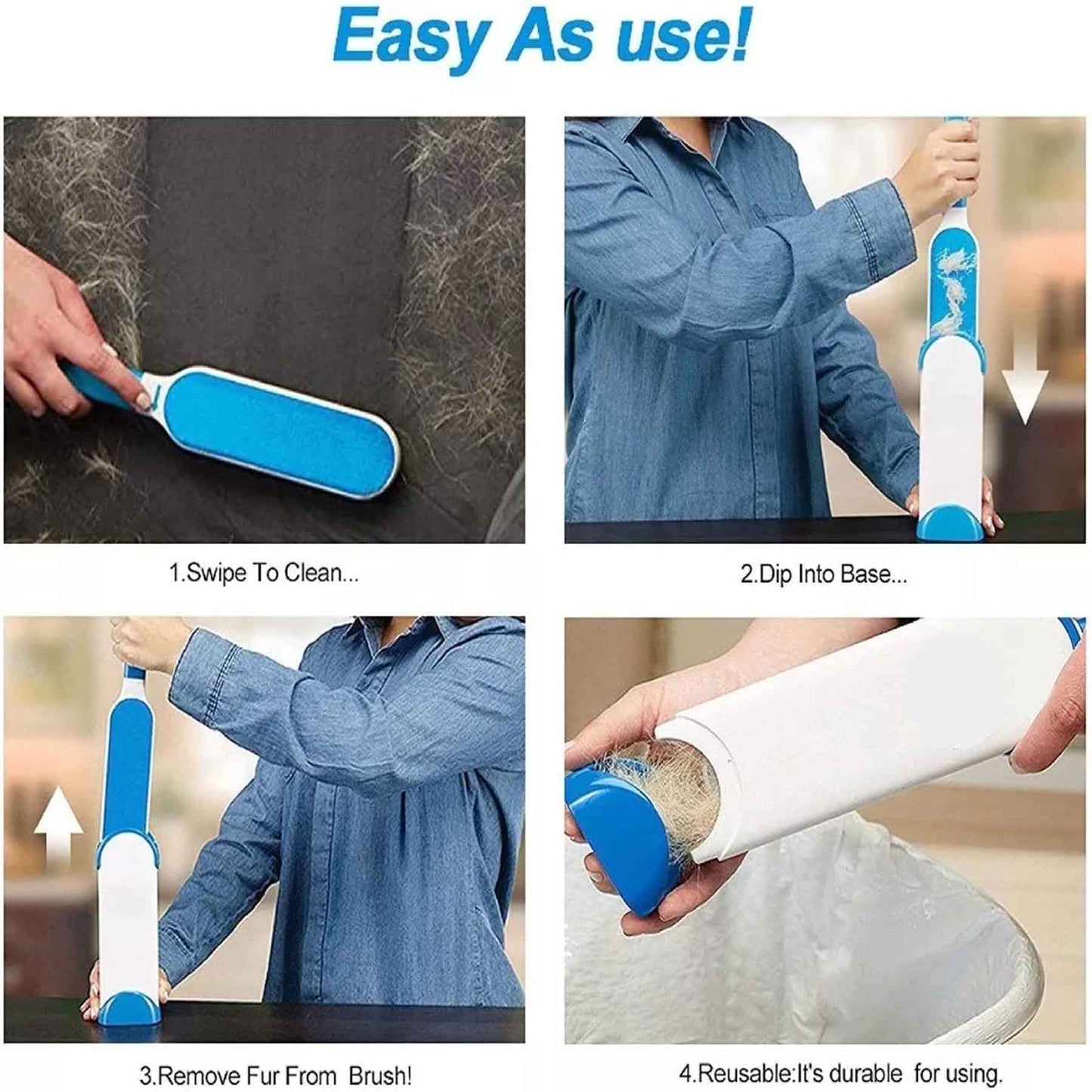 Pack Anti-Pelos 2 en 1 🐾 – Cepillos Reutilizables con Autolimpieza