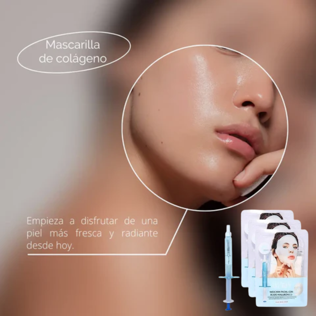 HIDRATACIÓN PROFUNDA, PIEL LUMINOSA EN MINUTOS: Mascarilla Hidratante Acido Hialurónico (20 U)