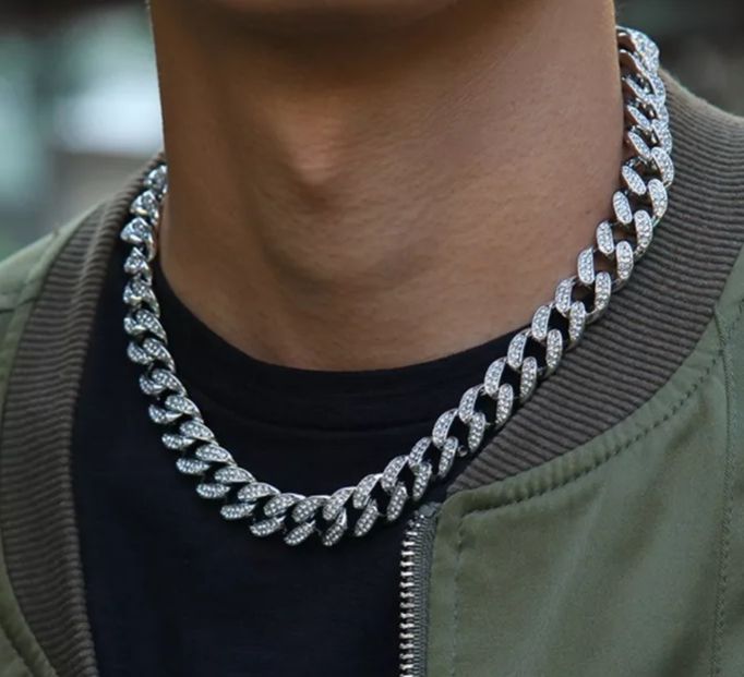 CADENA DE ACERO INOXIDABLE CON ZIRCON