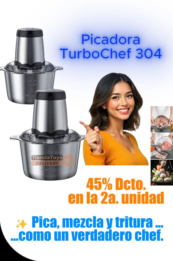 TurboChef 304 - PICADORA ELECTRICA DOS VELOCIDADES